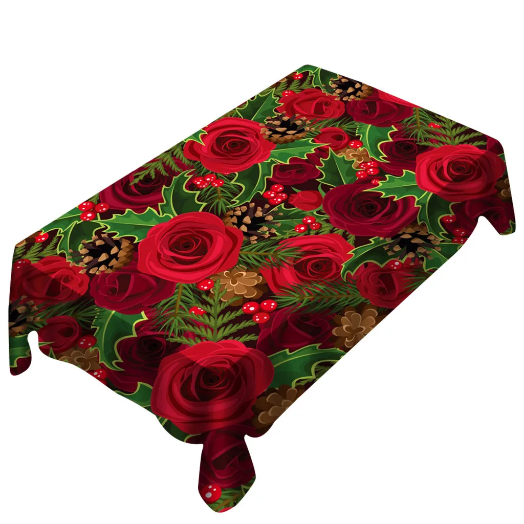 Valentine's Tablecloth Print Rectangle Table Cover Holiday Party Home