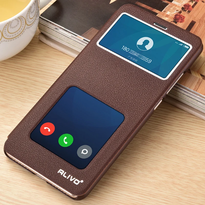 

For Xiaomi Mi A2 Lite Case 5.84 Luxury View Flip Leather Case For Xiaomi Mi A2 Lite Cover Black Window Answer Mia2 lite Hoesje