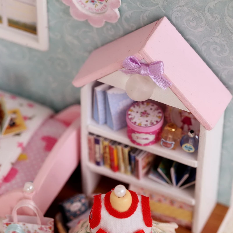 Tukiie Diy Doll House Furniture Miniature 3d Wooden Dollhouse With - tukiie diy doll house furniture miniature 3d wooden dollhouse with dust cover led handmade toys for children h009 e in doll houses from toys hobbies on