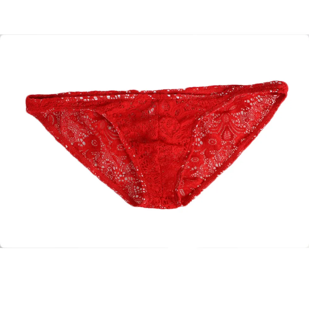 

Sexy Mens Lace Underwear Sissy Grid Thong Seamless Enhance Pouch Bikini Briefs Pants Men's Underwear Hot Sale TF