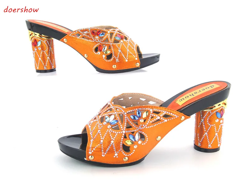 

doershow Comfortable Woman High Heels 10cm African Shoes Sexy Sandals Slippers Open Toe Heels!! JK1-44