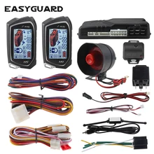 EASYGUARD, 2 способа, Автомобильная сигнализация, ЖК-дисплей, пульт дистанционного управления, таймер запуска двигателя, датчик старта, датчик удара, предупреждающий дисплей, Автомобильная Противоугонная сигнализация