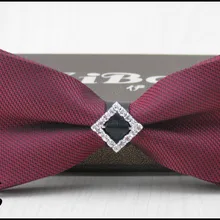 Высокое качество галстук-бабочка/винно-Красный/кожа и алмазов в середине конструкции/Новая мужская мода бантом cravata