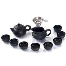 Китайский дракон Кунг-фу чайные наборы, Исин фиолетовый глина чайный горшок, черный чай чашка, чистое руководство, 11 шт./компл. чайный сервиз высокого качества чайный набор