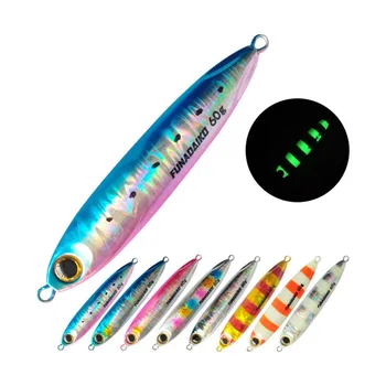 

5PCS Deep sea Jigging Glow zebra Fishing Ocean Boat Rock Beach Slow Jig Jigbait Spoon Lure baits 10g 15g 20g