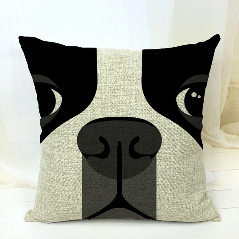 

Free Shipping!!boston terrier decorative throw pillows/almofadas case for sofa car bed 45x45 cute dog cushion cover home decore