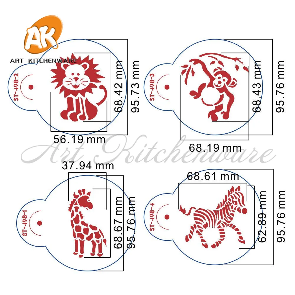 Животные трафарет для выпечки торта для украшения из мастики и глазури форма для капкейков трафарет Кофе форма для торта украшения инструменты