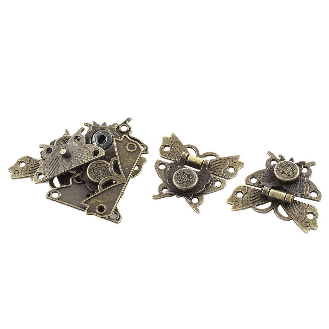 

DHDL-52mmx45mm Gift Box Butterfly Shape Hasp Lock Latches Bronze Tone 5pcs