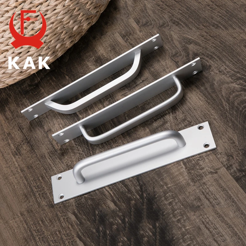 KAK Aluminium Alloy Black Door Handles Balcony Bedroom Kitchen Door Pulls Silver White Furniture Handle Hardware