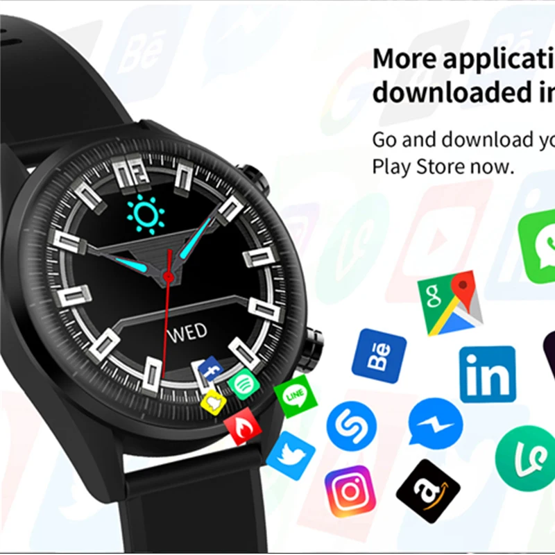 

Good Quality 4G Smart Watch Men Android 7.0 Quad Core GPS 5MP Camera 610Mah Battery Smartwatch Replacement Strap DIY Watch Face