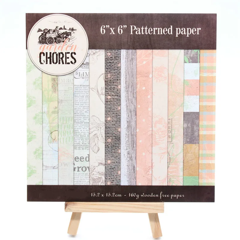 

KSCRAFT 12pcs 6" Single-side Printed Garden Chores pattern creative papercraft art paper handmade scrapbooking kit set book
