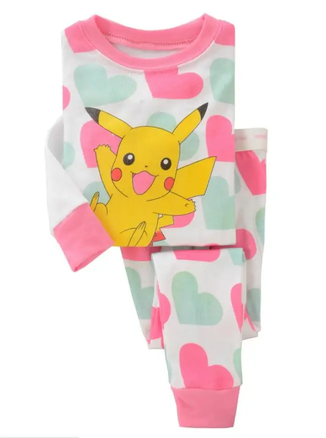 Kids Pajamas Girls Long Sleeve Pajamas Children Sleepwear Sets T shirt Pants 2 Pieces Cotton Colothing