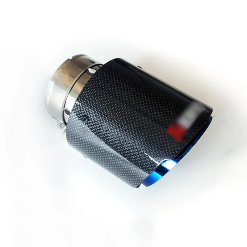 

Stainless Steel Car Exhaust End Pipes 63mm OD:4"101mm Universal Matte Carbon Fiber Exhaust Pipe Tip Blue