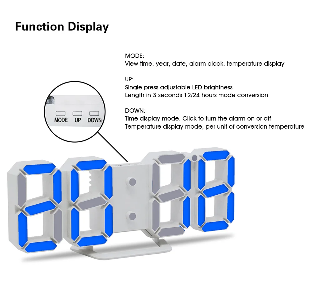 Светодиодный цифровой USB для офиса дома 3D настенные часы будильник с Повтор ночник домашний декор цифровой будильник Современный