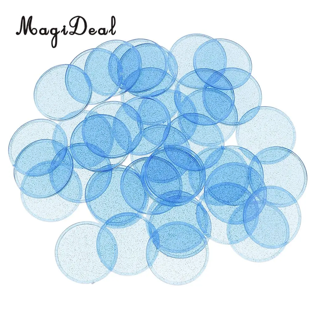 MagiDeal 40Pcs Plastic Count Bingo Chips Markers for Bingo Game Cards Party Fun Family Club Games Supplies Accessory