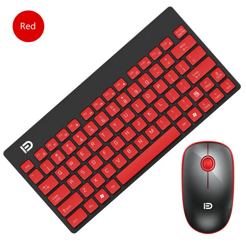 Мини Беспроводная игровая клавиатура, мышь, комбо, 2,4G, бесшумная клавиатура, оптическая мышь для Macbook, lenovo, Dell, hp, Asus, ноутбук, компьютер - Цвет: Red