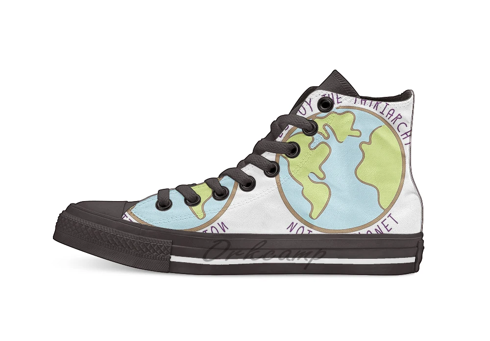 

Destroy the Patriarchy Not the Planet Unisex High Top Canvas flat Casual Custom shoes Drop Shipping