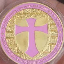 40 мм позолоченный розовый темплар сувенирная монета медаль