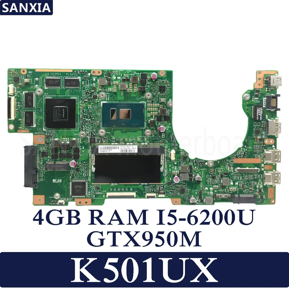 KEFU K501UX Laptop motherboard for ASUS K501UX K501UB K501U K501 Test original mainboard DDR3 4G RAM