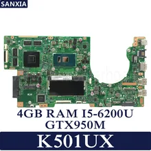 KEFU K501UX Laptop motherboard for ASUS K501UX K501UB K501U K501 Test original mainboard DDR3 4G RAM I5-6200U GTX950M EDP