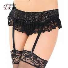 Comeondear размера плюс прозрачные кружевные подтяжки женские сексуальные подвязки с поясом чулки в цветочек с поясом прозрачные женские Лиги PB5160