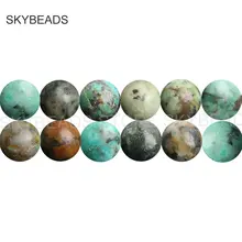 Натуральный Африканский бирюзовый полудрагоценный камень 4 6 8 10 12 мм бусины для модного ожерелья браслет серьги материал для изготовления украшений