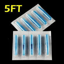 OPHIR 50 шт плоский наконечник татуировки одноразовая насадка наконечник 5FT синий# TA031(5F)-50x