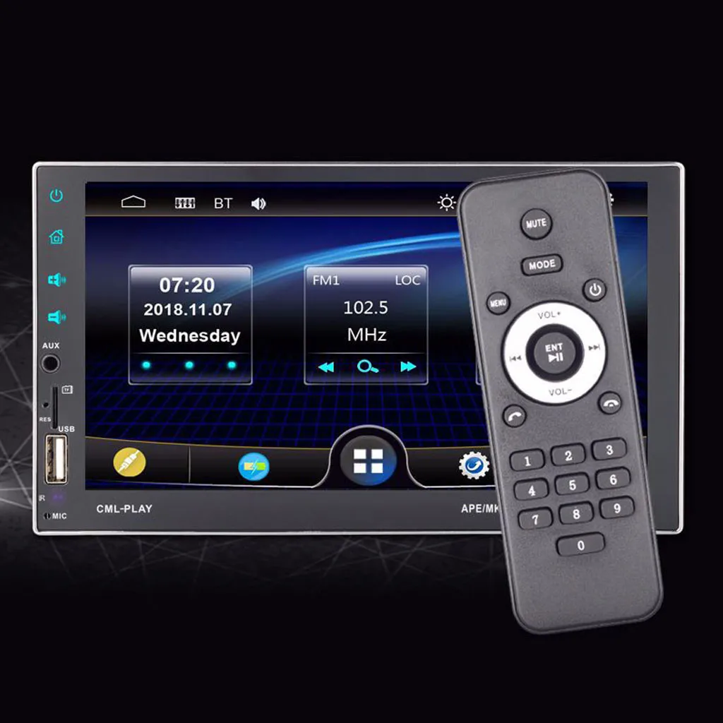 

7 Inch Touchscreen Car MP5 Player Wireless For Bluetooth Touch Screen Stereo Radio For BT + FM/MP5 + USB Port /TF Card Slot #WL1