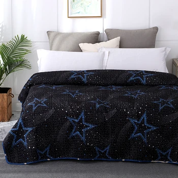

Luxury Black Galaxy High Quality Double layer Bedspread Quilts Quilted Coverlet Duvets Thin Air-conditioned Comforter Blanket#sw