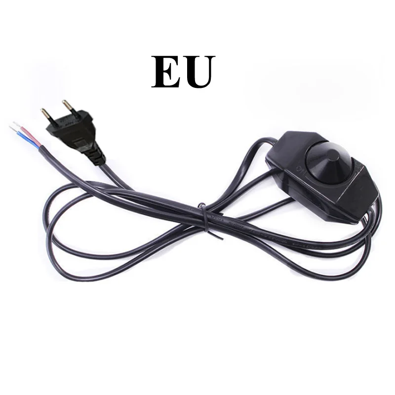 1,8 м Черный Белый ЕС США штекер Диммируемый переключатель кабель светильник модулятор лампа линия диммер контроллер настольная лампа провод питания AC110V 220 В - Цвет: Black EU Dimmable