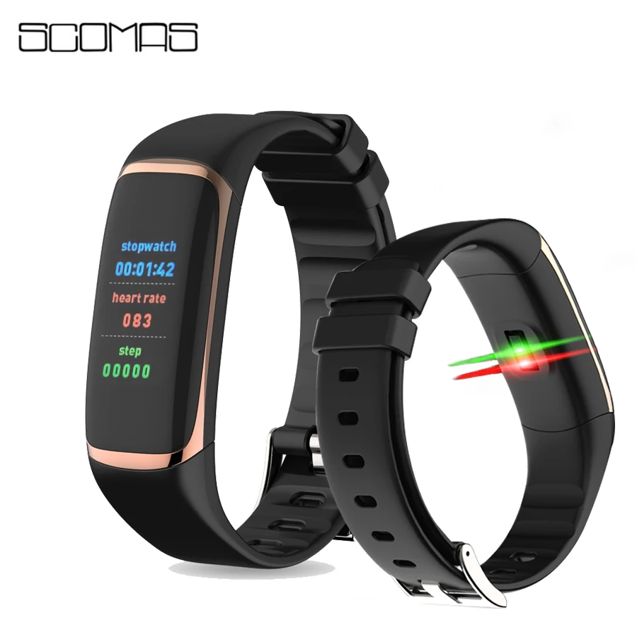 

SCOMAS Smart Wristband Watch Fitness Health Tracker Color Screen Heart Rate Monitor Blood Pressure Sport Smart Watch Bracelets