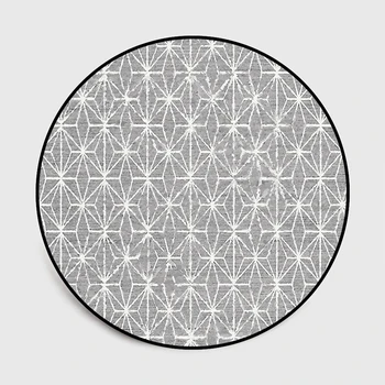 

Grey Geometric Round Carpets Nordic Simple Style Living Room Area Rugs Coffee Table Room Bedroom Kids Tapete Non-Slip Floor Mat