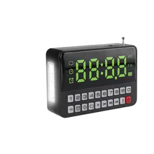 KK60 с большим светодиодный дисплеем TF \ Micro SD USB динамик MP3-плеер FM радио часы будильник светодиодный фонарик