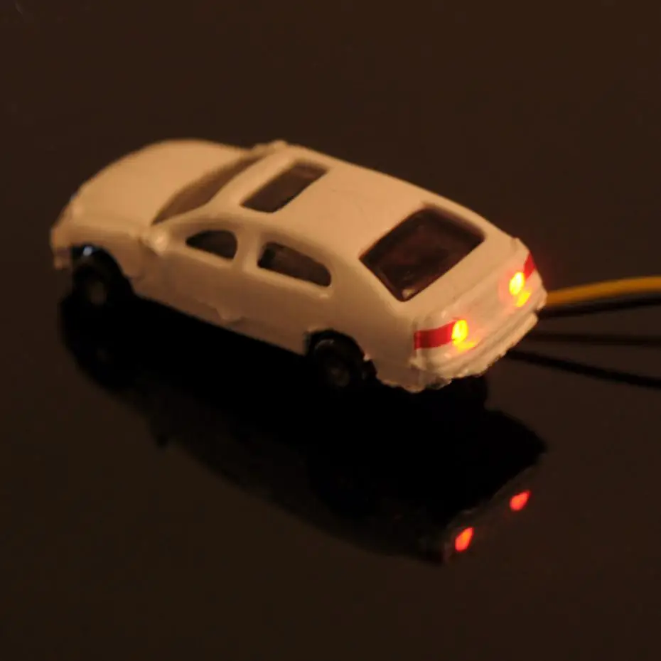 12 шт. 1:150 N Весы Модель освещенные автомобили с 3 в светодиодные огни макет EC1503V