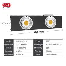 CREE CXB3590 200 Вт Диммируемый светодиод COB светать полный спектр 26000LM = HPS 400 Вт лампа для выращивания растений в помещении панели освещения