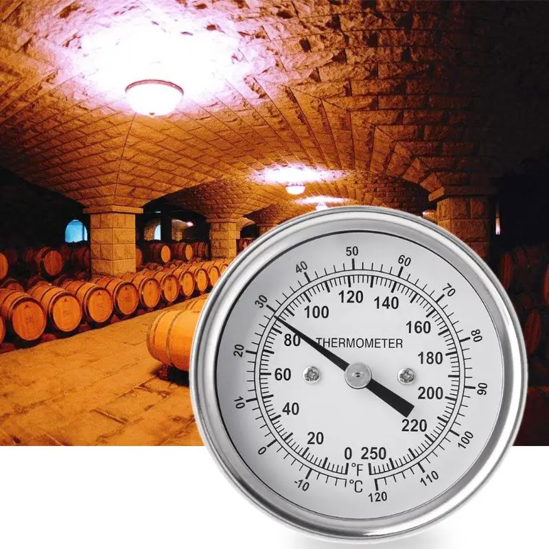 Домашний термометр для пивоварения из нержавеющей стали по Цельсию по Фаренгейту, дистиллятор температуры воды биметаллический 1/2 ''NPT(2'' стержень) qian