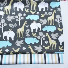 Принты elepant хлопок саржевая ткань по метрам для шитья простыни платье изготовление печатных полос хлопчатобумажная ткань 3 размера поставка