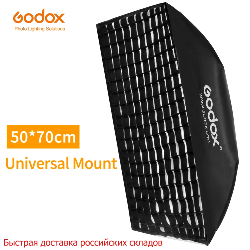 

Godox 20"x 27" 50x70cm Softbox with Honeycomb Grid Universal Mount for K-150A K-180A E250 E300 250SDI 300SDI Studio Flash Strobe