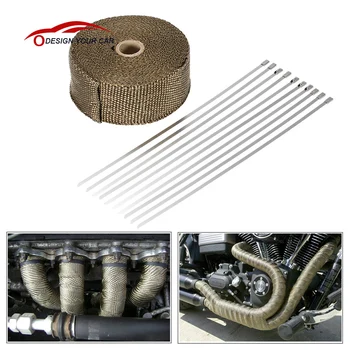 

KKmoon 15m Heat Wrap Exhaust Manifold Downpipe 10 30cm Cable Ties for Car Motorcycle