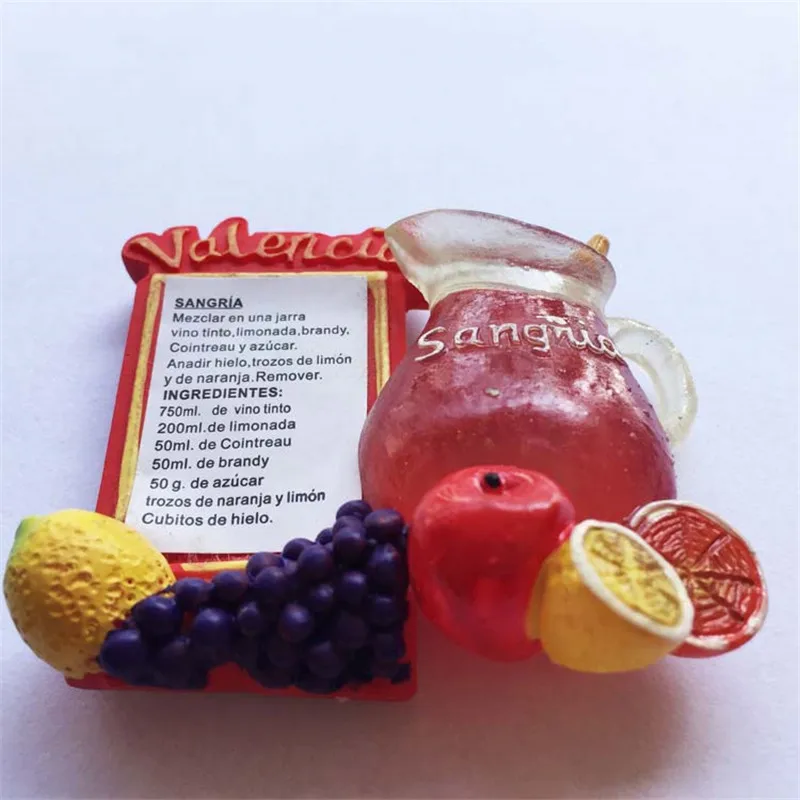 Новое поступление Испания Валенсия Sangria магниты на холодильник наклейки
