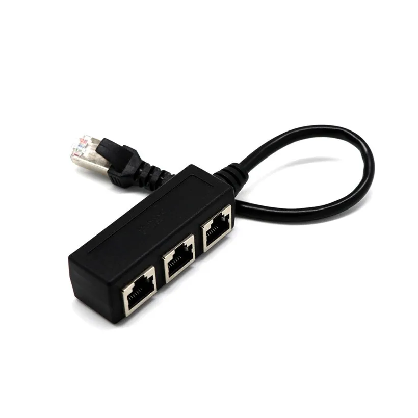 1 To 2 Lan Ethernet Network Cable Rj45 Splitter Extender Plug Connector Adapt WL