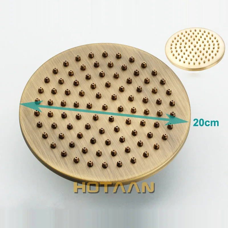 8 inch 20x20cm Round OverHead Rain Shower Head Copper Shower Head Anitque Brass Bathroom Shower shower head,shower nozzle