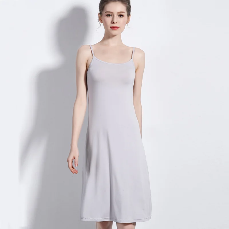 Spaghetti Midi Slip Dress Women Summer Camisole Dresses Solid M,L,XL,2XL