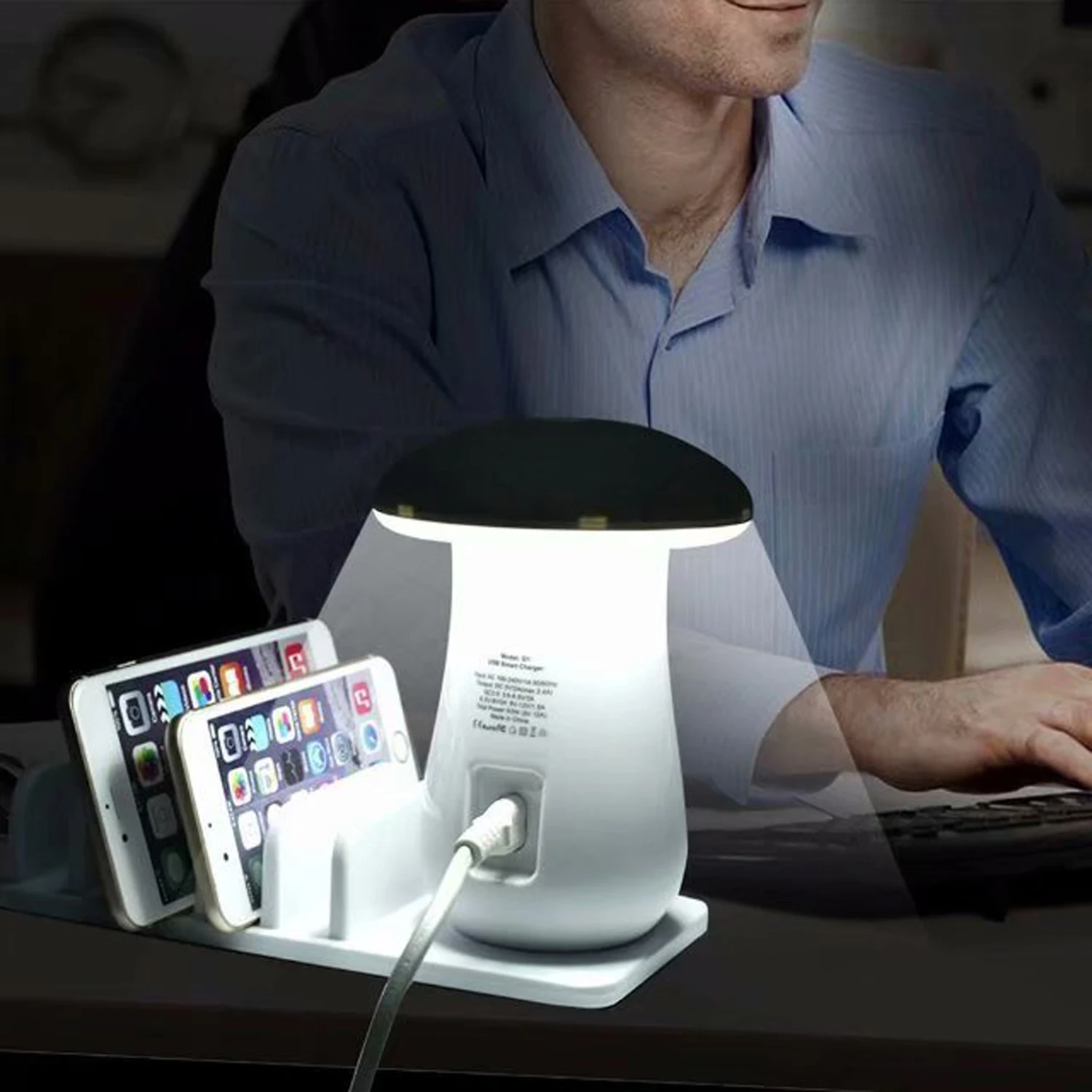 Tanie Multi Port szybka ładowarka 3.0 żarówka w kształcie tradycyjnym QC3.0 opłata za inteligentny telefon lampa Led stacja dokująca ładowania usb