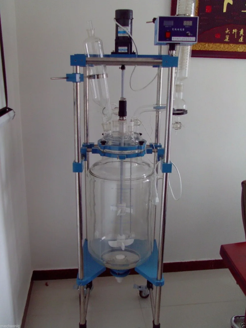 

20L Lab Jacketed Chemical Reactor Glass Reaction Kettle 110/220V Digital High quality NE
