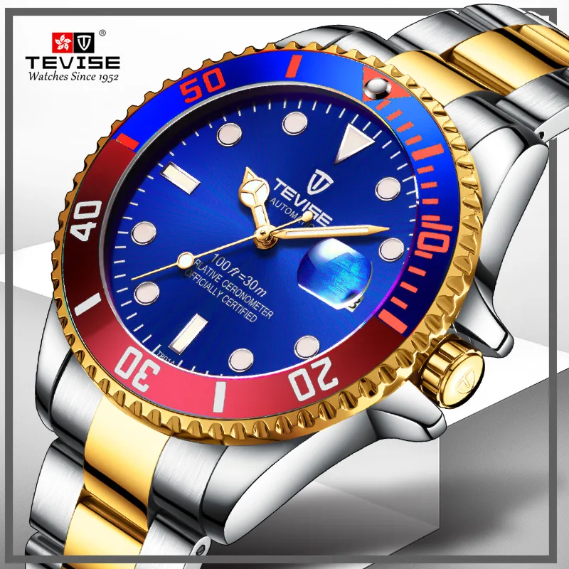 

2018 Tevise Top Brand Men Mechanical Watches Automatic Stainless steel Sport Watch Fashione Luxury Gold Clock Relogio Masculino