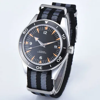 

41mm corgeut Sapphire glass men's watches Luminous black dial Nylon strap clock Military Automatic mechanical men's watch