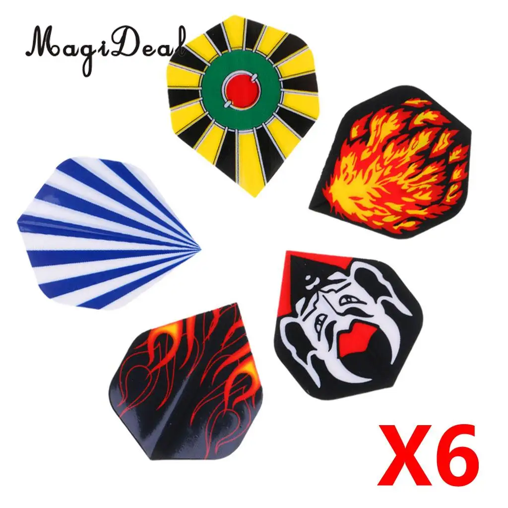 MagiDeal Funny 30Pcs(6 Set) Standard Dart Flight Professional Durable