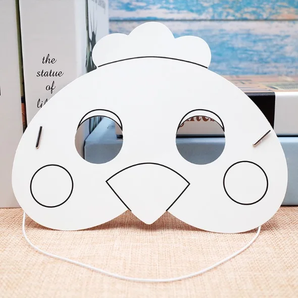 DIY мультфильм животных живопись маска каракули граффити искусство ремесла Косплей оформление для празднования дня рождения с цветной ручкой для ребенка