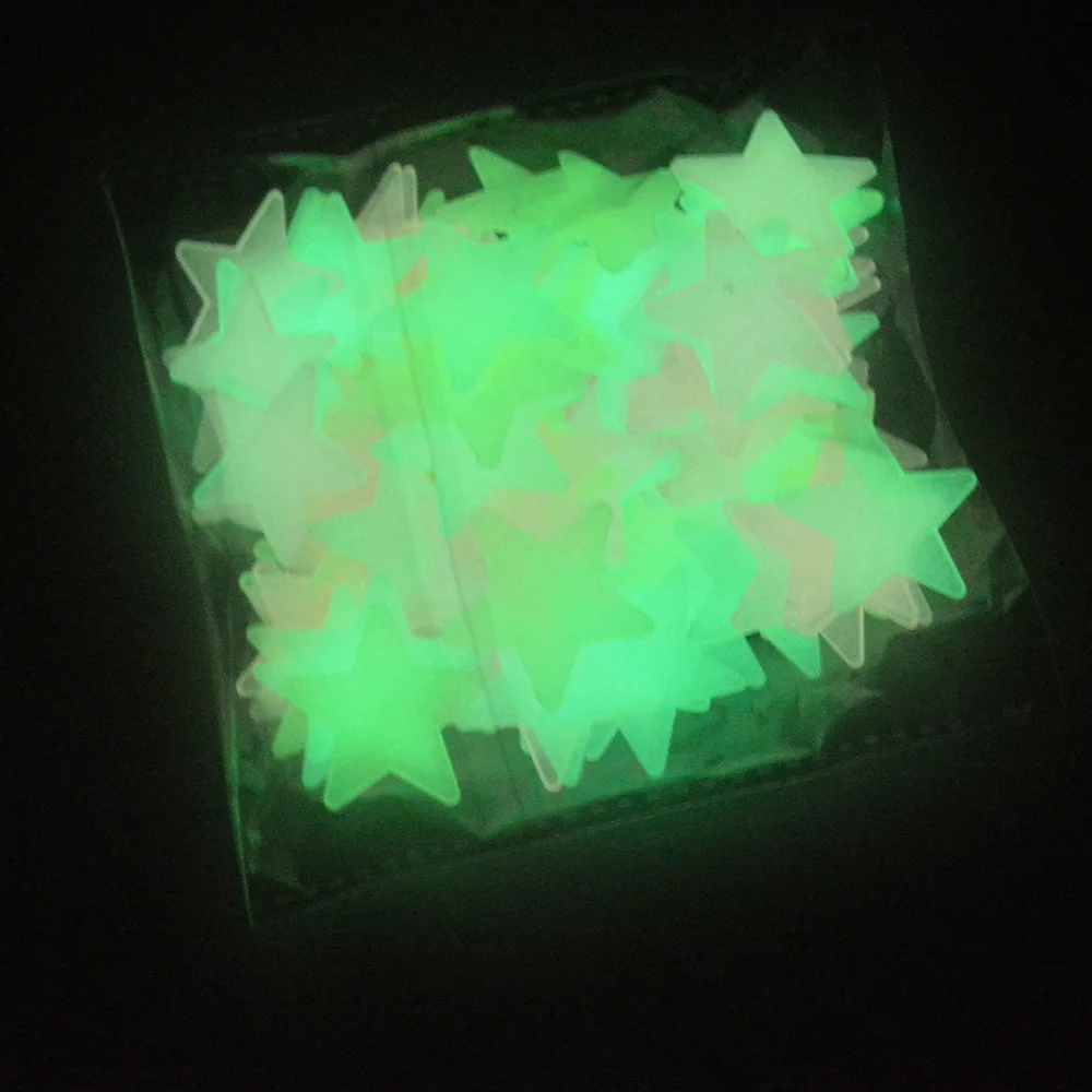 Buy 3cm100pcs 3D Stars Glow In Dark Luminous